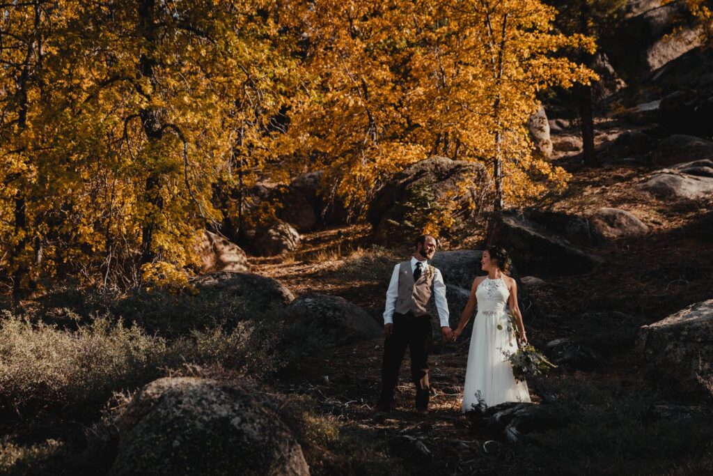 Big Bear Lake Fall Wedding Photo
